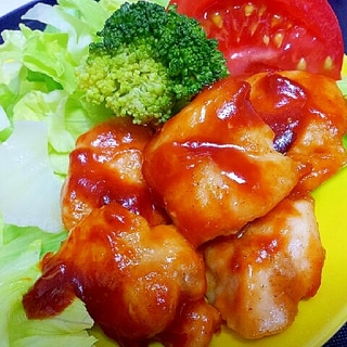 野菜と食べよう！鶏のケチャップソース絡め焼き
